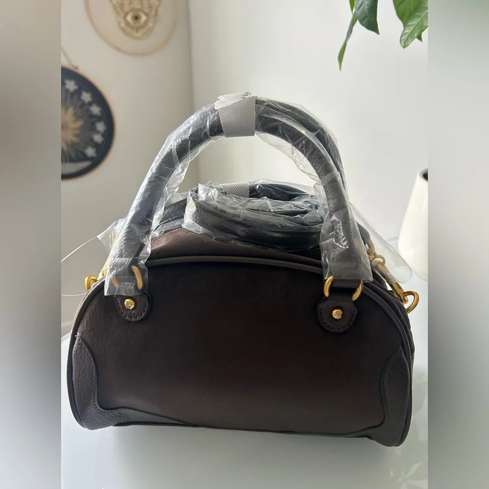 Juicy Couture UK Brown velour Scottie Dog satchel Bowler Bag